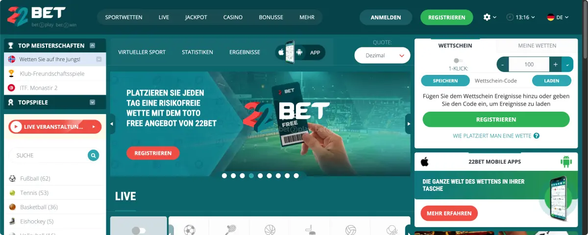 22Bet Sportwetten